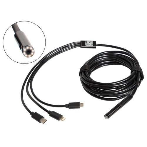 Endoscope Camera with Light 1920P HD Android and iOS 8 LED 6FT Semi-Rigid Snake