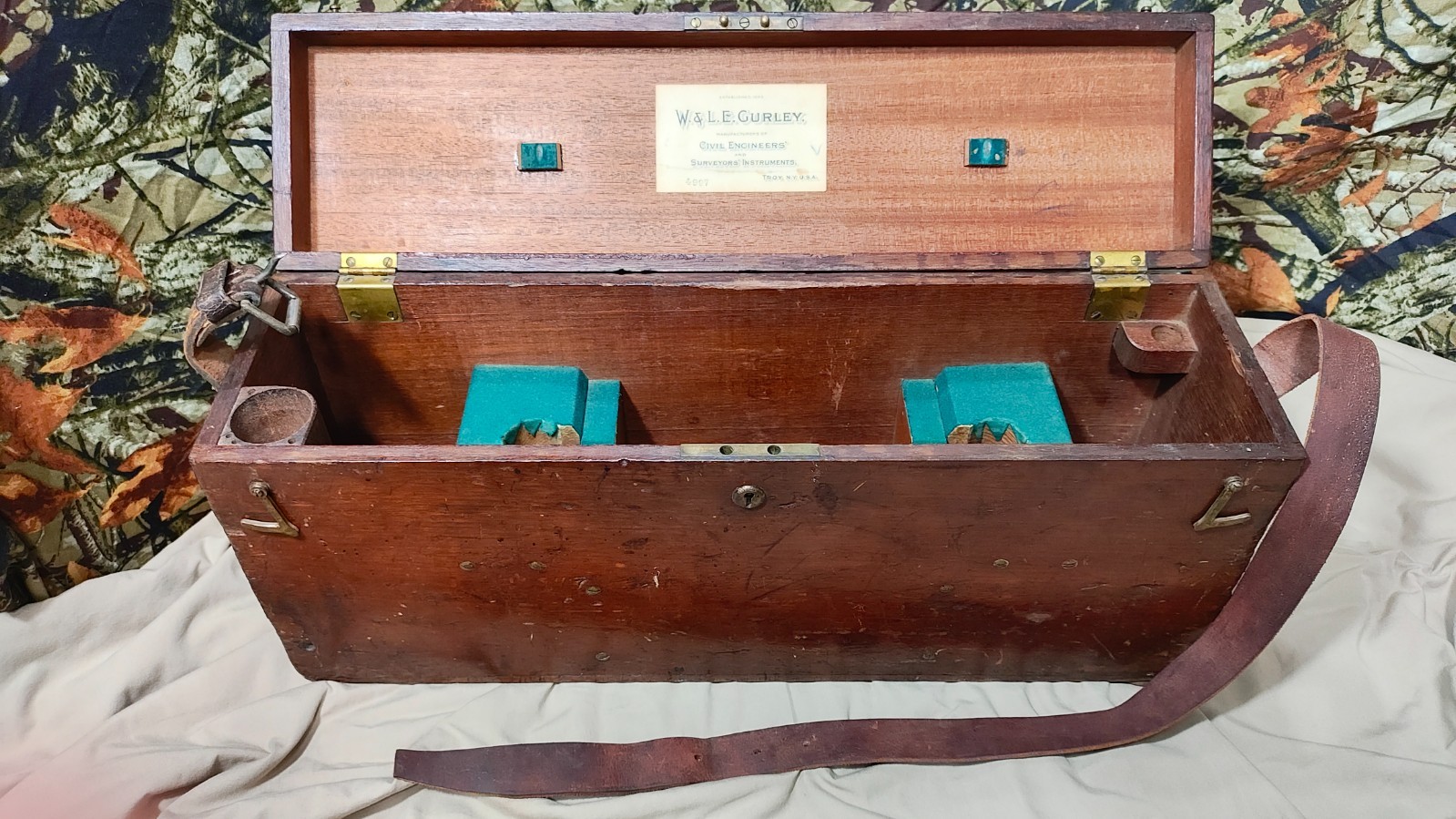 Early 1900’s W&LE Gurley 21” Brass Surveyor Wye Level Transit with Wooden Case