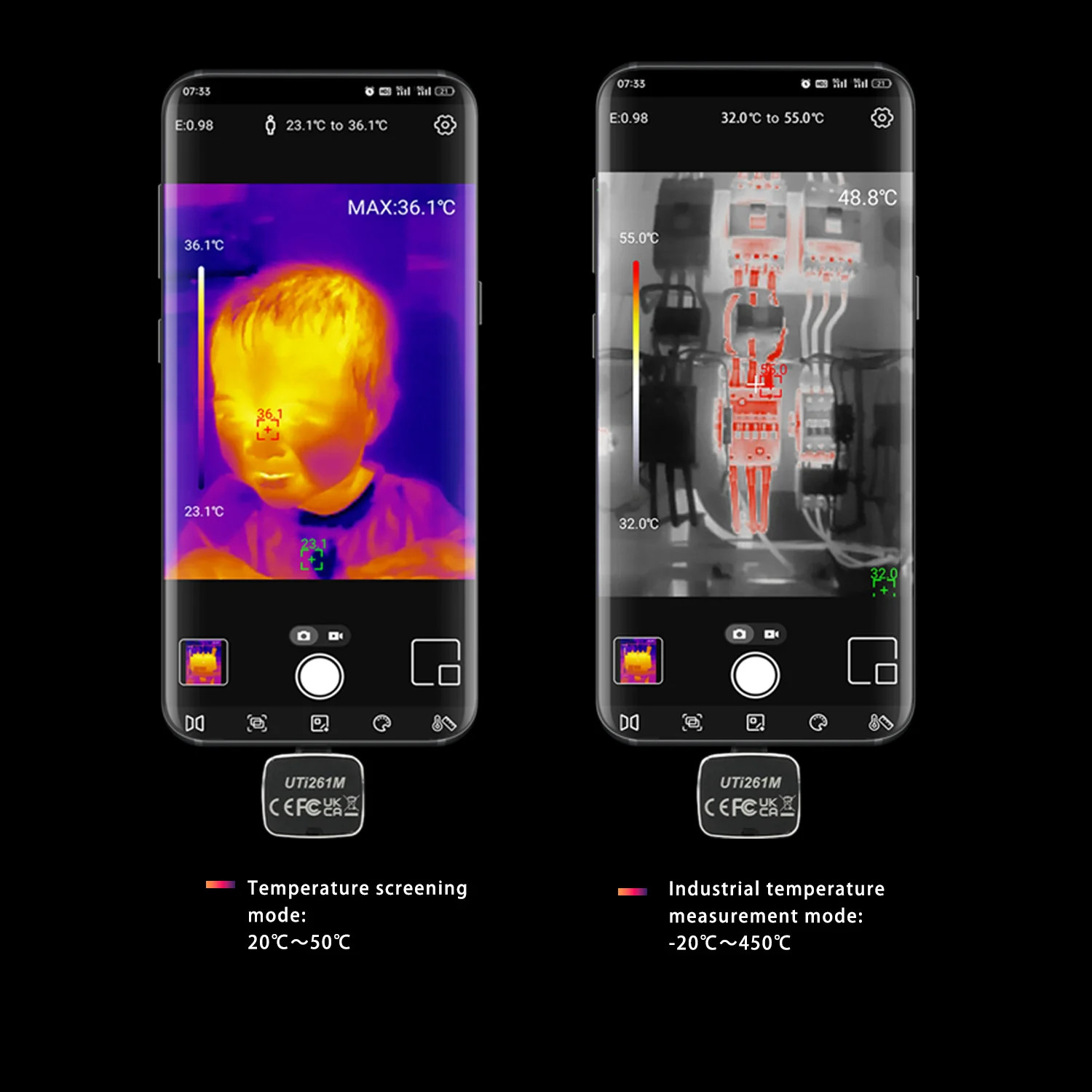 UNI-T UTi261M Thermal Imaging Camera 256×192 for Android Type-C Phones