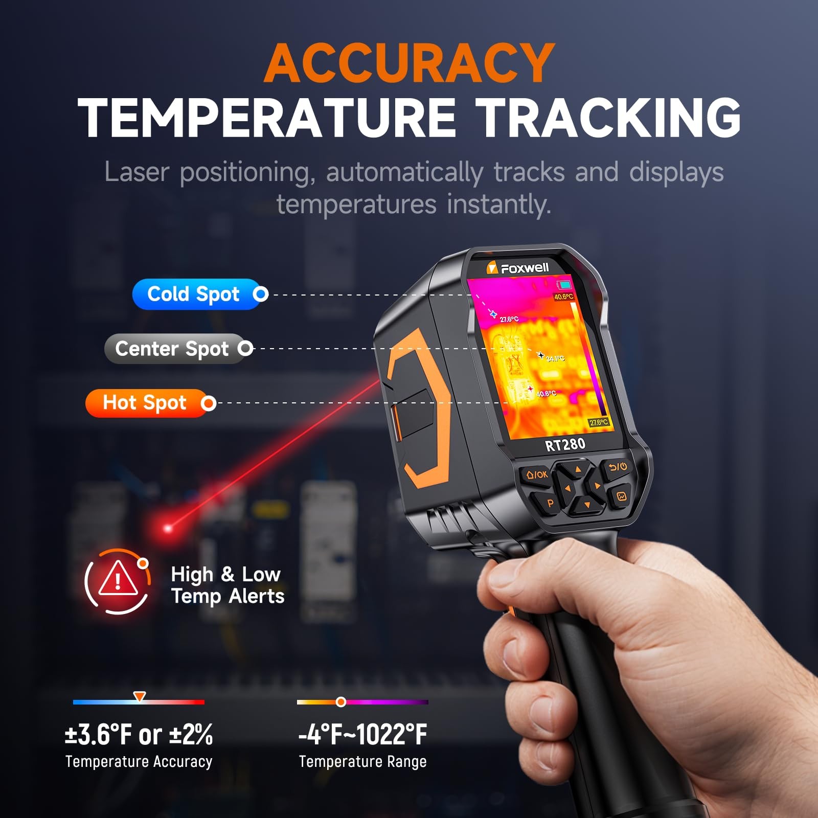 FOXWELL RT280 Thermal Imaging Camera, 320 X 240 2.8 LCD Screen Thermal Camera…