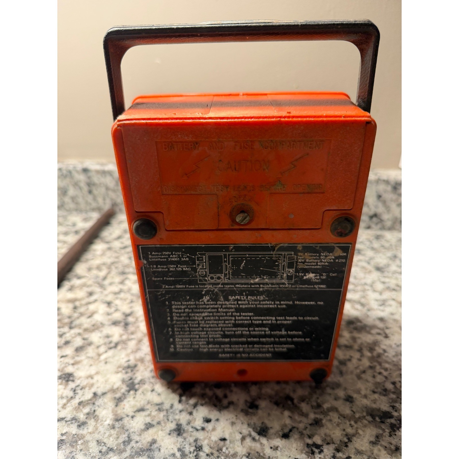 Triplett Model 60 Type 2 Suspension Analog Multimeter VOM Orange US-TVA Read