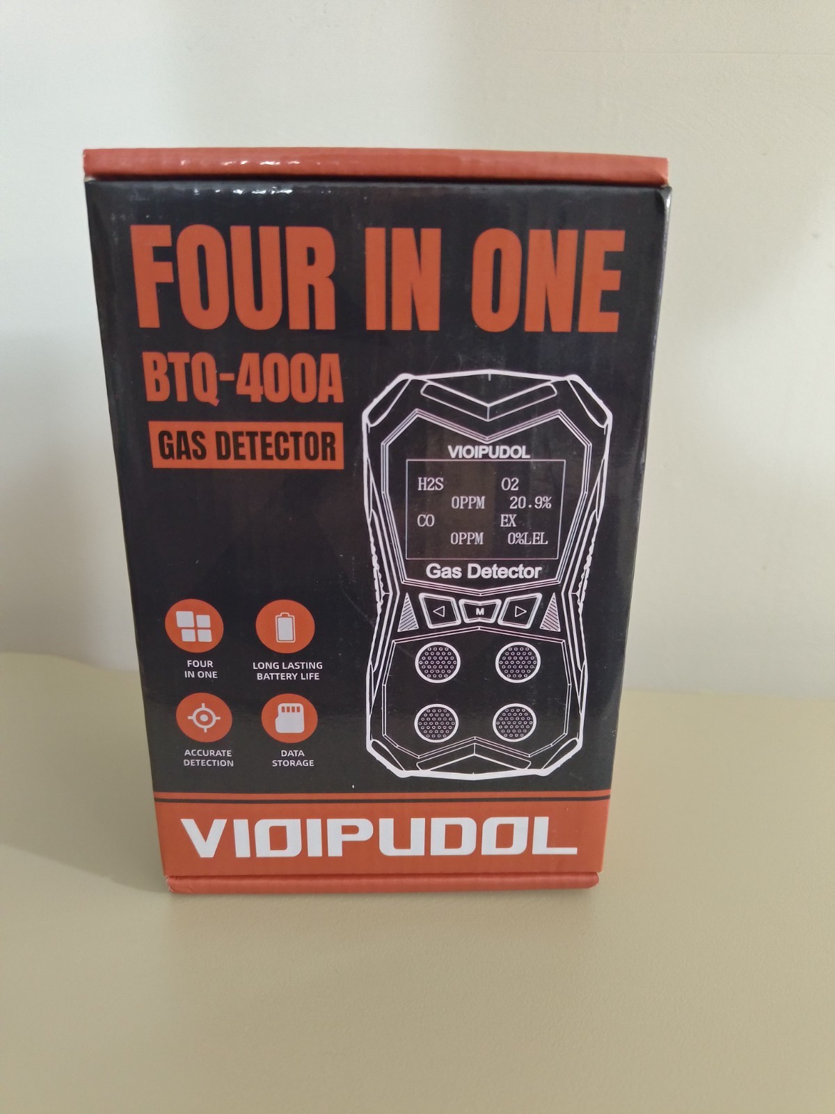 Vioipudol BTQ-400A Multi Gas Detector 4-in-1 Rechargeable Data Storage NEW