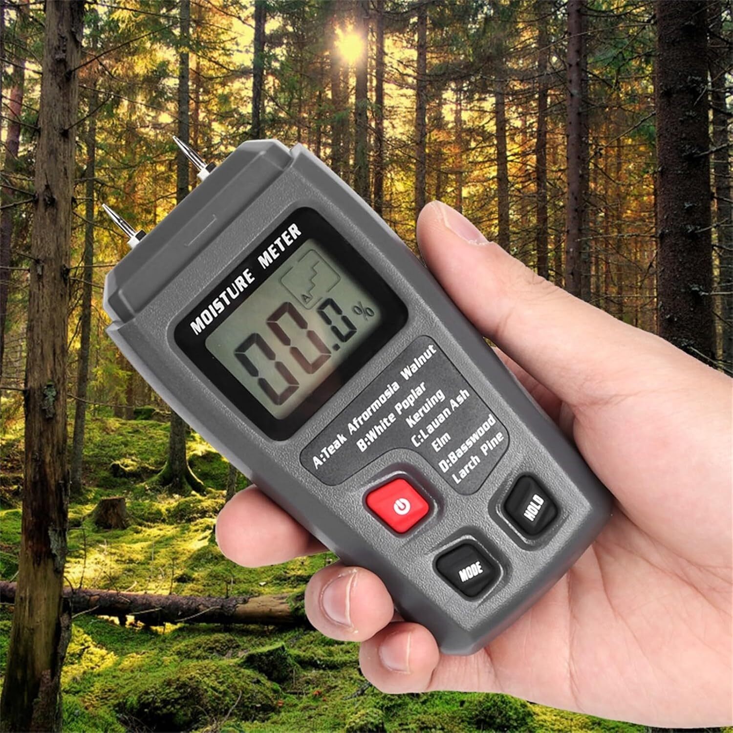 Digital LCD Wood Moisture Meter Detector Tester Wood Firewood Paper Cardboard