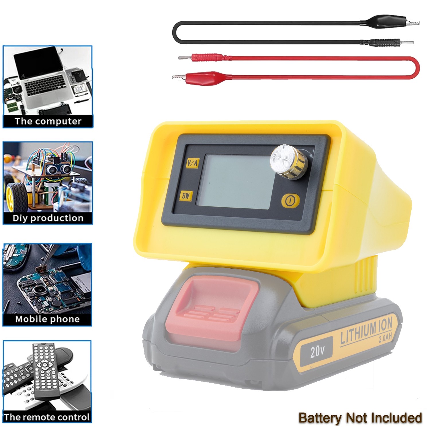 Portable Adjustable DC Power Supply To Fits For Dewalt 18V/20V Li-Ion Battery