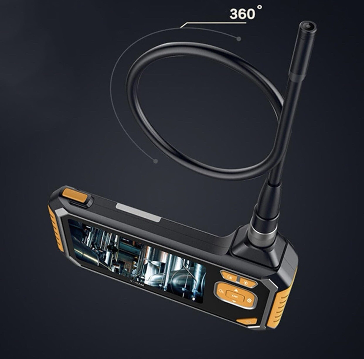 4.3-inch LCD Color Endoscope, 8mm 1080P Waterproof Inspection Camera，16.5 ft