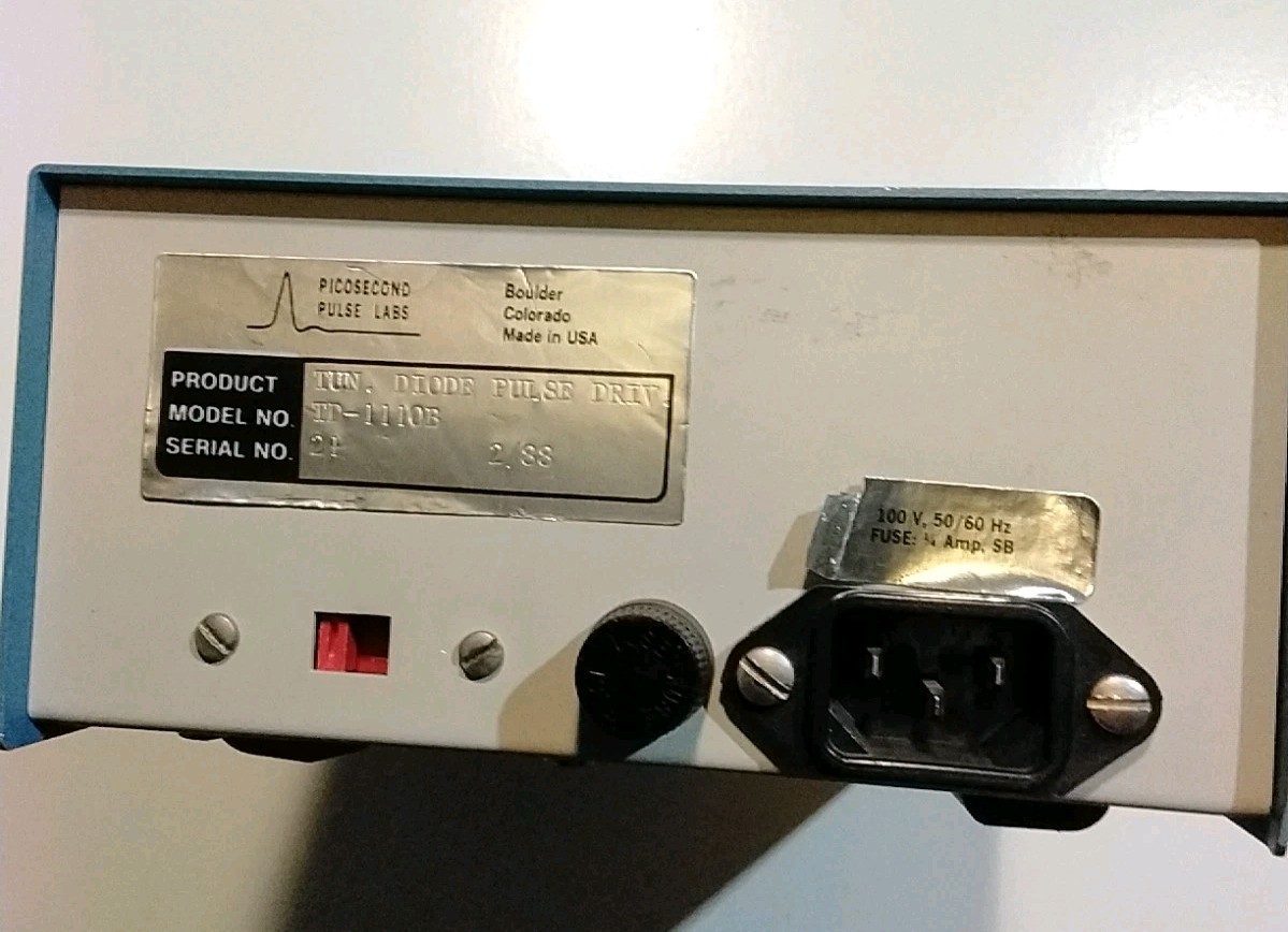 Picosecond Pulse Labs Tunnel DIODE Pulse Generator Model TD-1110A / C TESTER