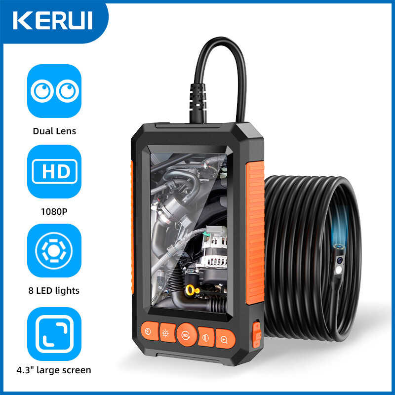1080P Industrial Endoscope Camera Single Dual Lens 4.3” Car Inspection IP67