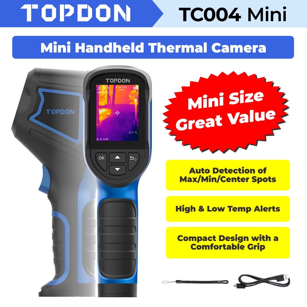 TOPDON TC004 Mini Thermal Imaging Camera Handheld Infrared IR High 128*128 Pixel