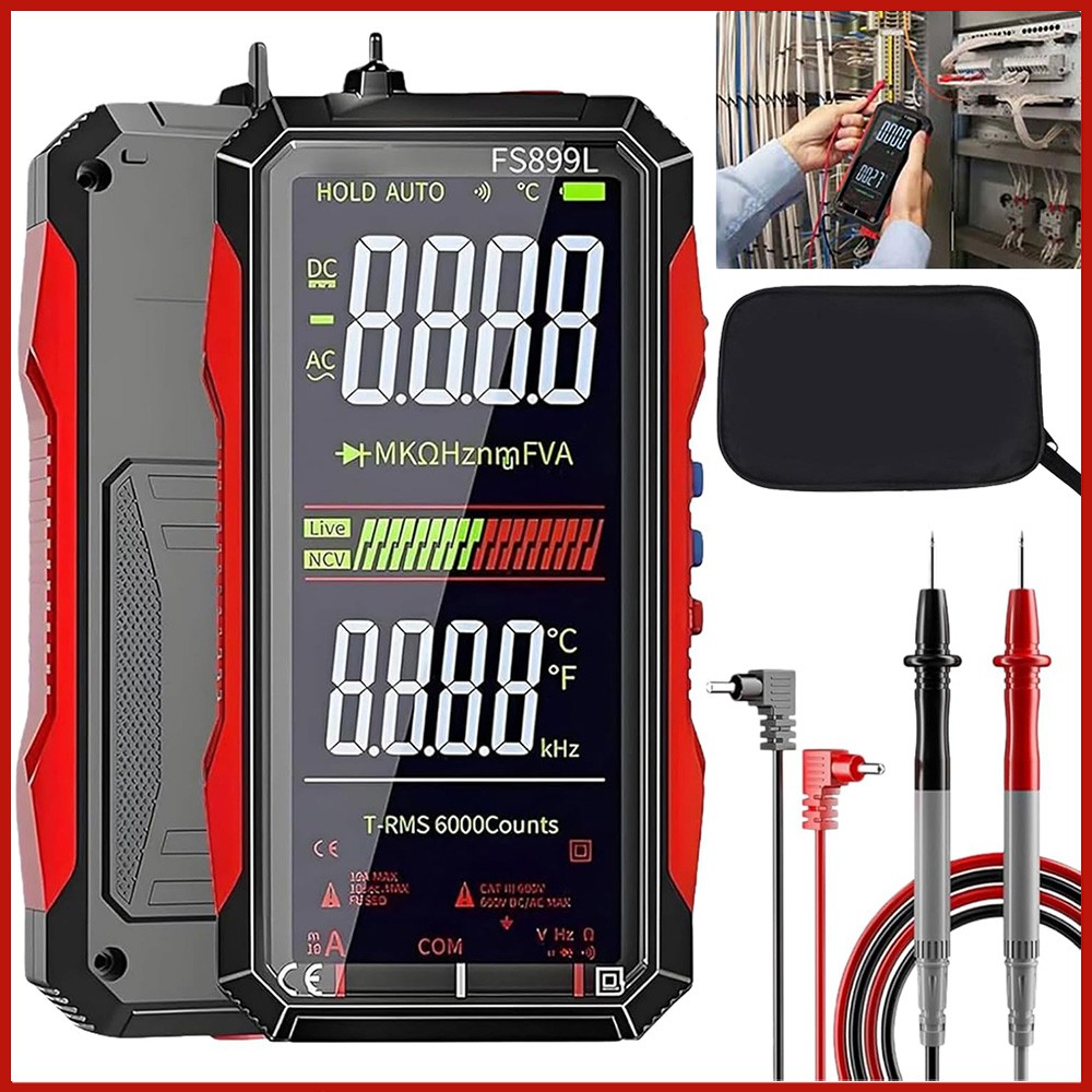 USB Rechargeable Digital Multimeter 6000 Counts Large Color Screen & Backlight