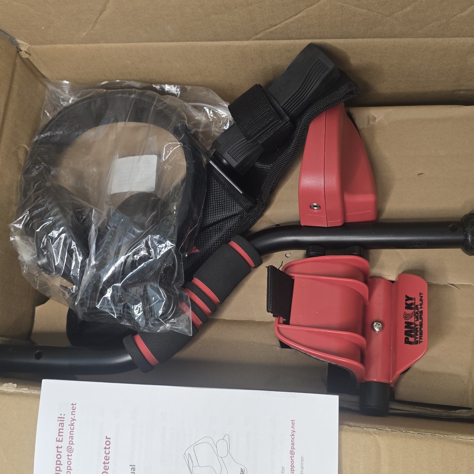 Pancky PK-0075 Red Black Corded Electric Professional Metal Detectors Outdoor