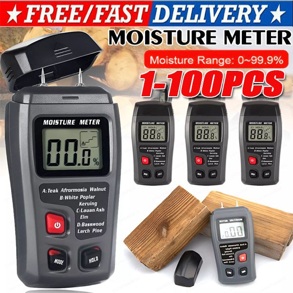 Digital LCD Wood Moisture Meter Detector Tester Wood Firewood Paper Cardboard