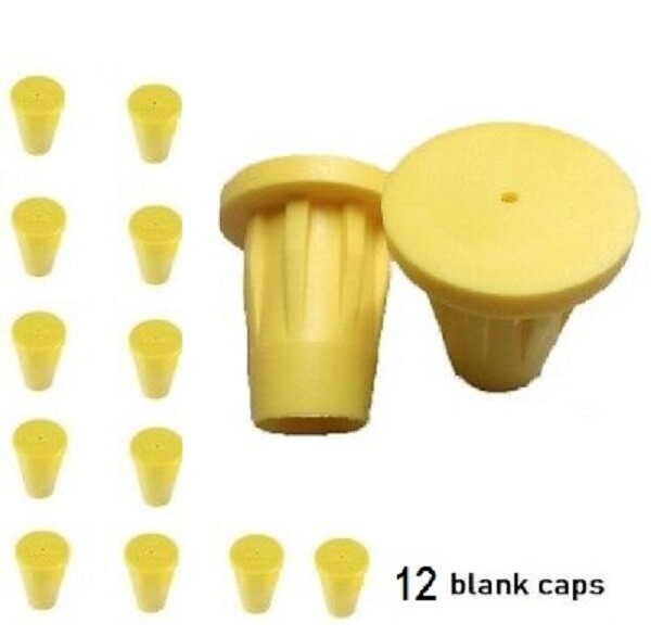 1/2″ Yellow Blank Cap Surveyors Boundary Property Corner Survey 12 Caps-PLM1/2Y