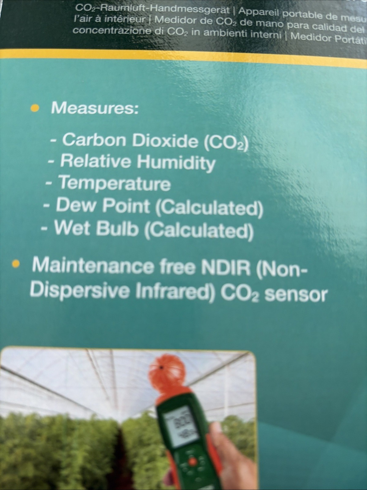 Extech CO240 – Indoor Air Quality Meter Monitor, Temperature, CO2 Carbon Dioxide