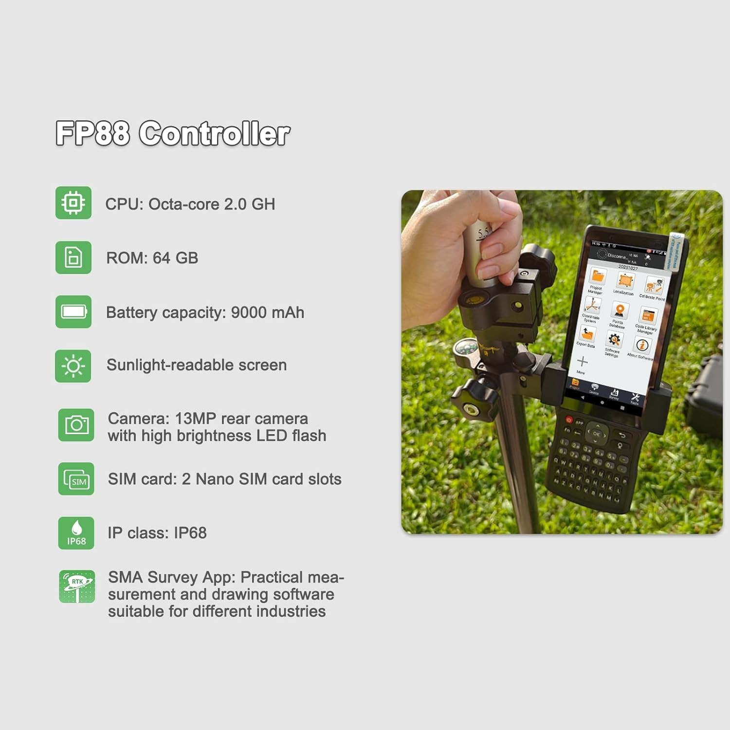 SMA25R Net GNSS RTK Survey System Receiver with Collector By CORS for Construct