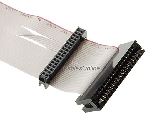 CablesOnline 24inch Universal Floppy Drive Ribbon Cable for 3.5 or 5.25in Dri…