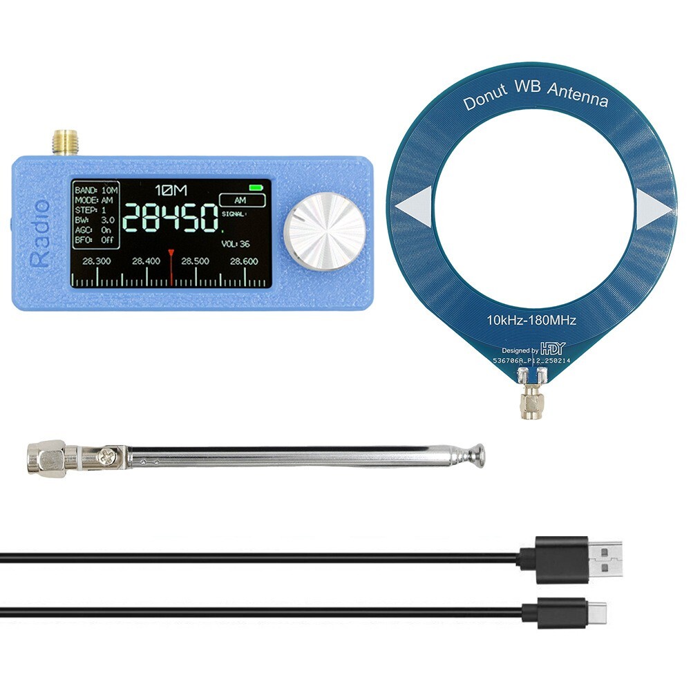 SI4732 Portable Radio 0.5-108MHz LSB USB Mini Pocket Radio 1.9-inch IPS Display