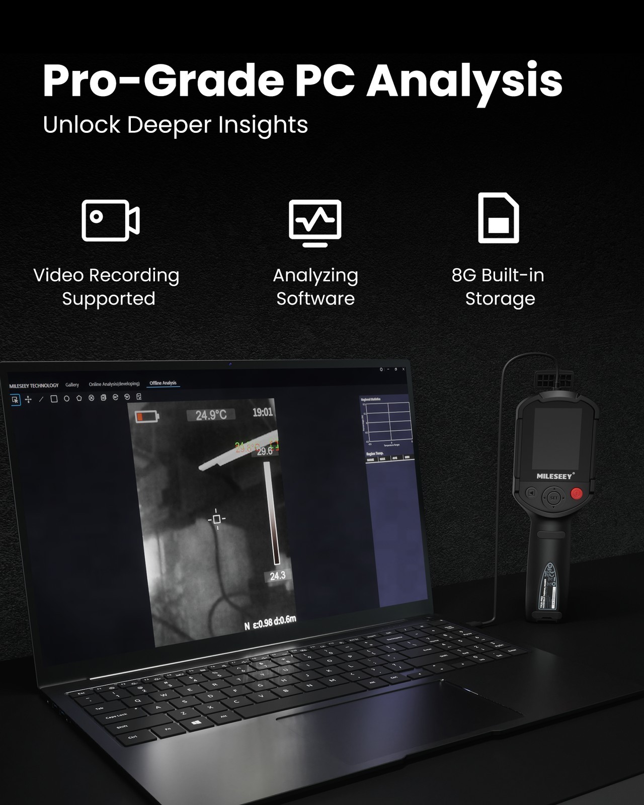 Handheld Thermal Imaging Camera 320 × 240 IR Resolution 50 HZ Dual Camera