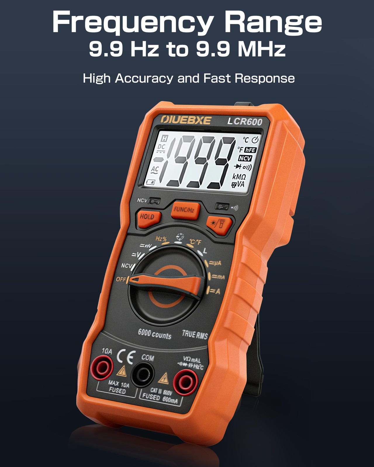 OIUEBXE LCR600 Fast Testing Digital Multimeter with Inductance Meter, orange
