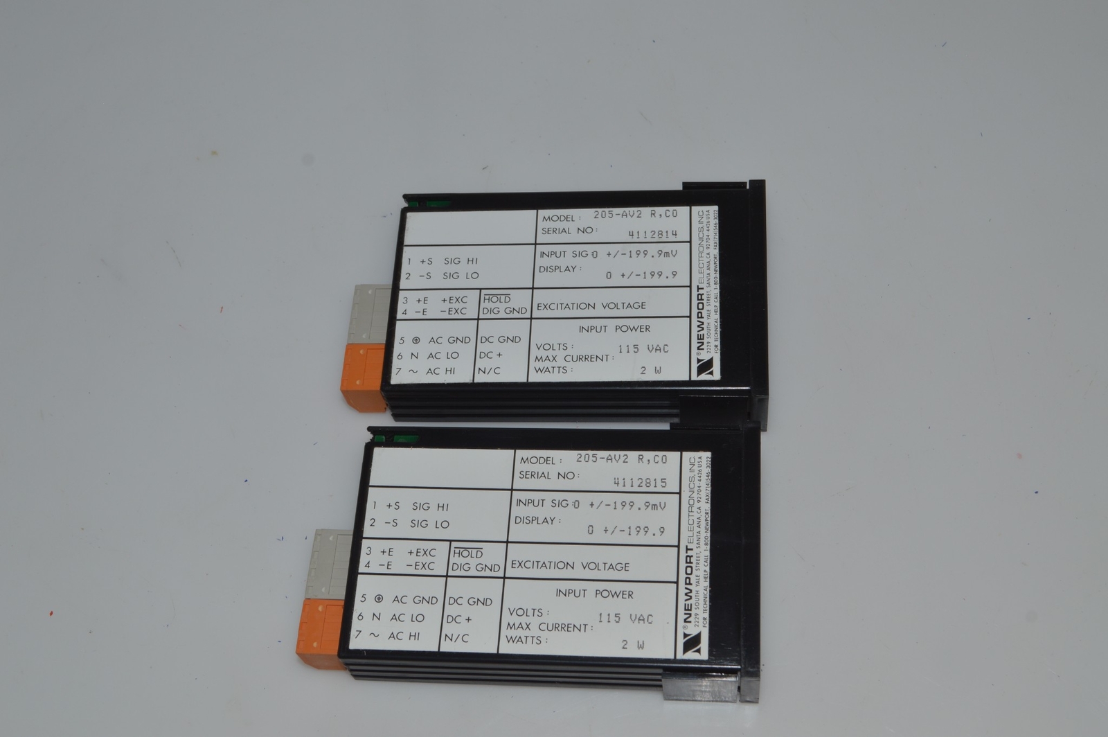 *TC* NEWPORT MODEL 205-A 3 1/2 DIGIT MINI-SIZE VOLTMETER – LOT OF 2 (ADJ48)