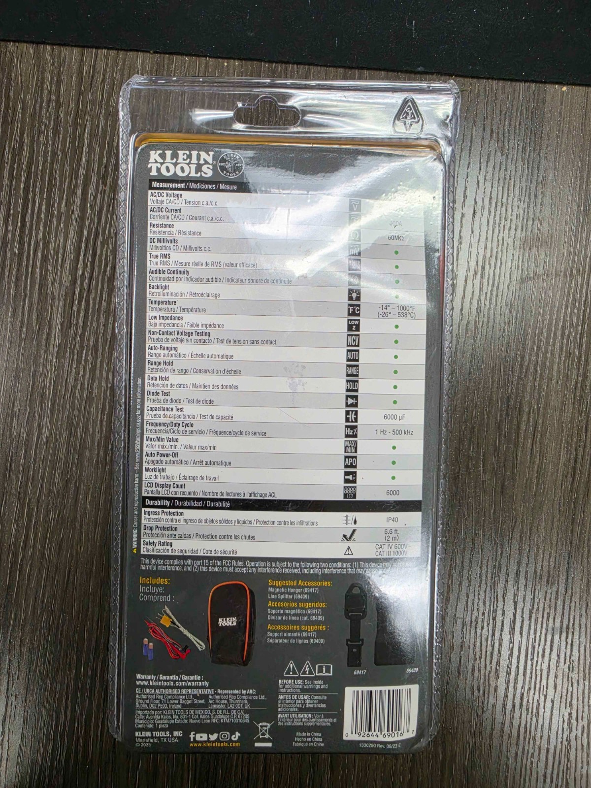 Klein Tools CL800 AC/DC True RMS Auto-Ranging Digital Clamp Meter NEW OEM