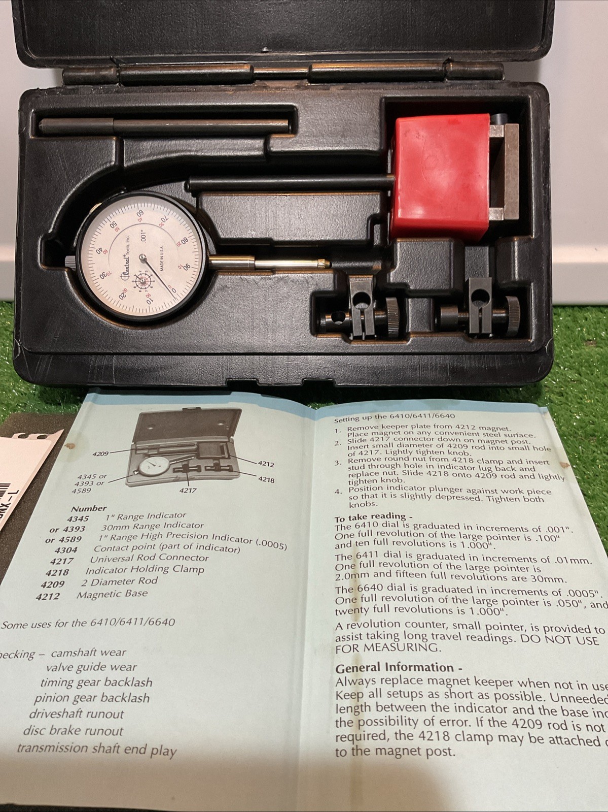 Central Tools 6405 Indicator Dial Set 0-100, 0.001″ Increments – Magnetic Base