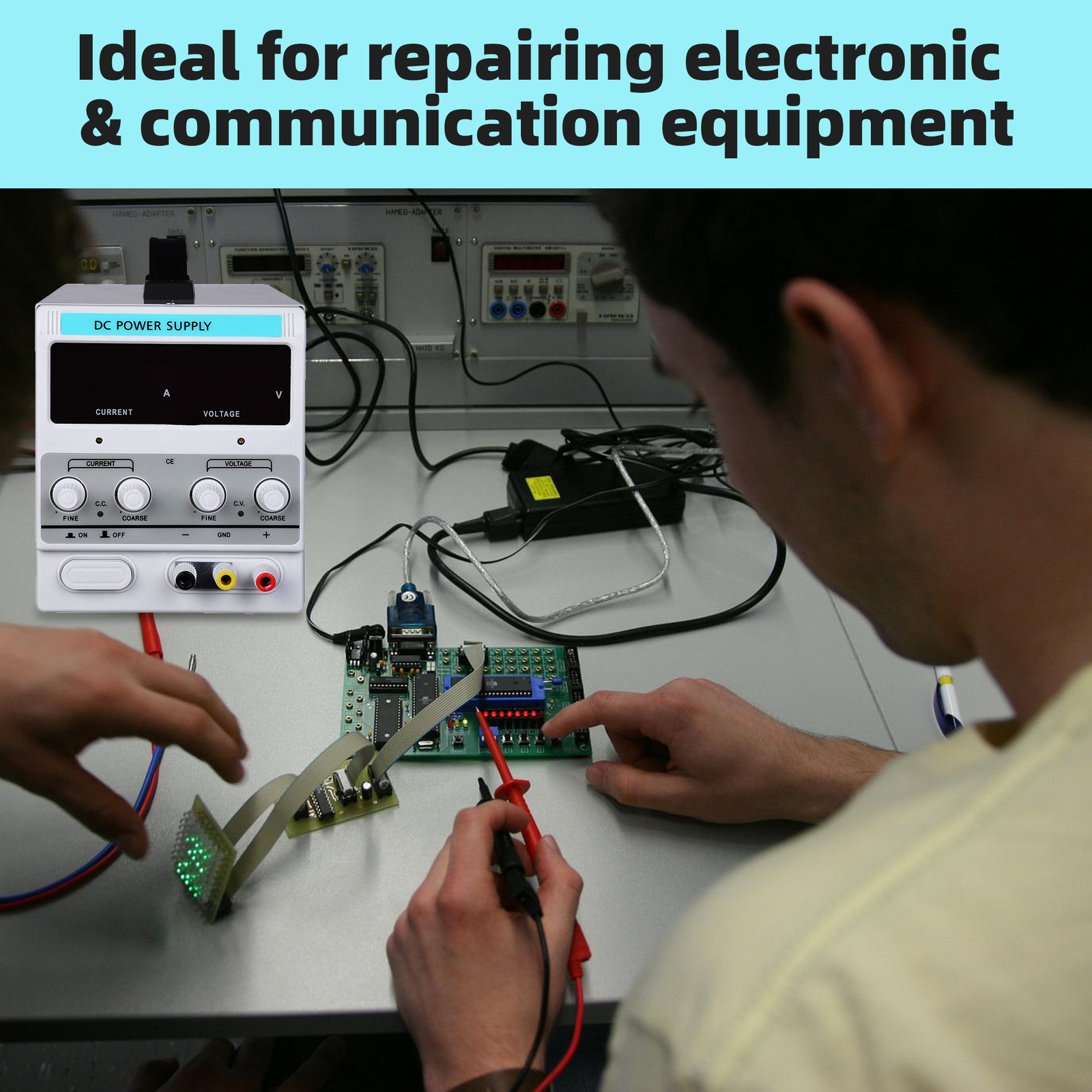 220V 0-60V 0-20A Adjustable DC Power Supply Precision Variable Digital Lab Test