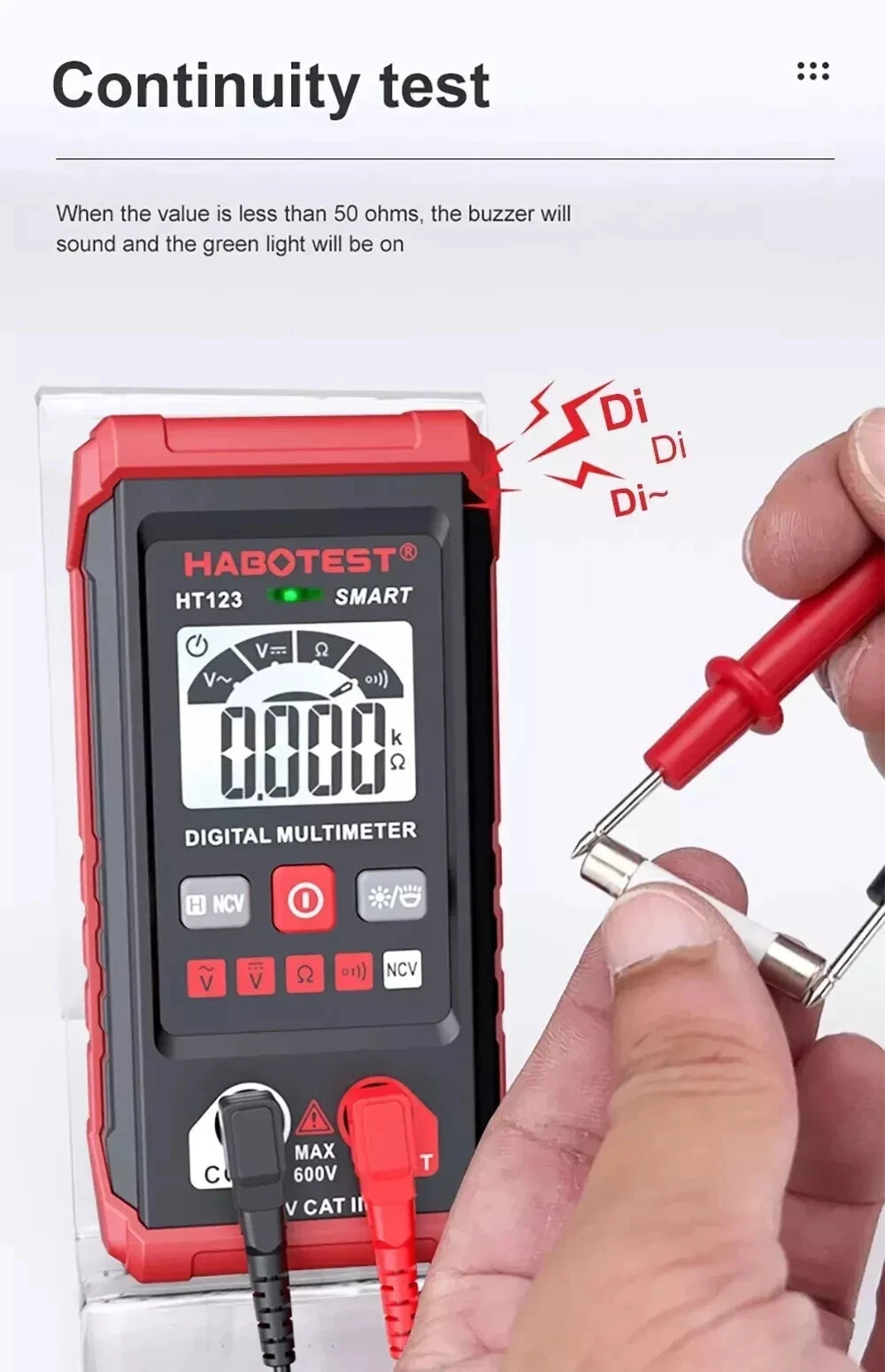 Digital Multimeter LCD Voltmeter Ammeter Ohmmeter Volt AC DC Tester Leads Meter