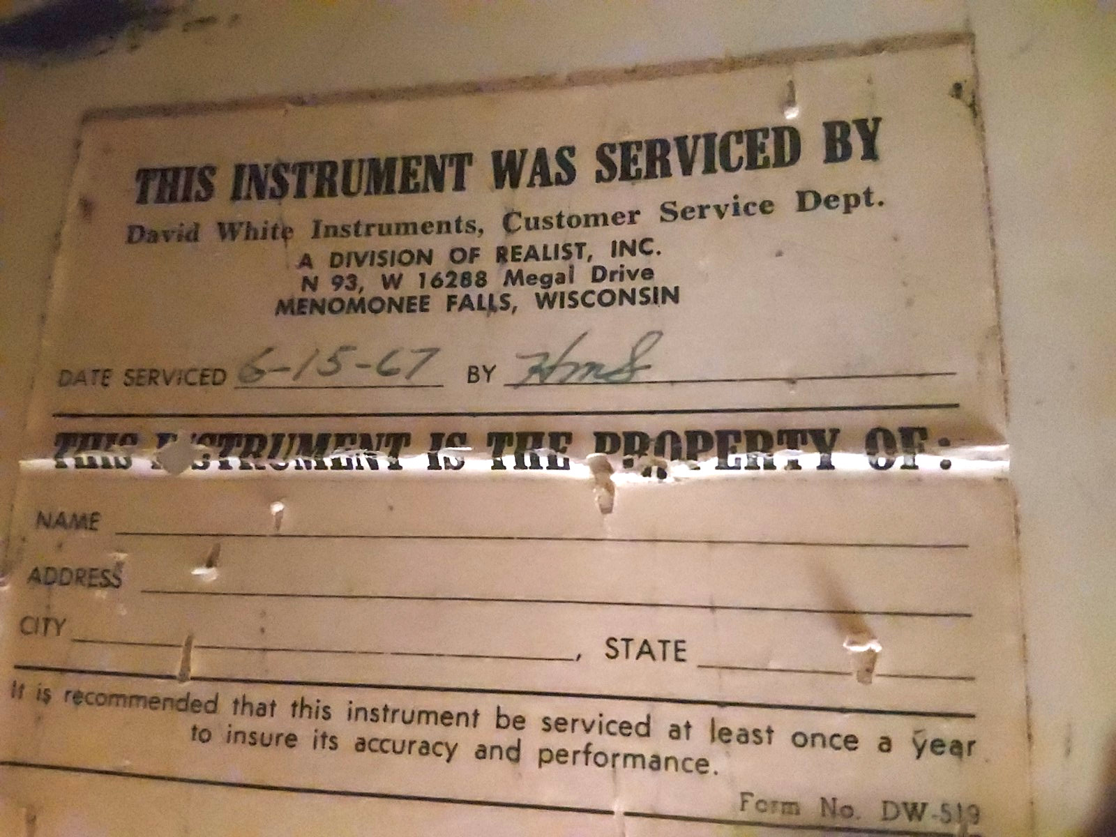 1960s VINTAGE DAVID WHITE INSTRUMENTS LAND SURVEYOR TRANSIT KIT w/ CASE