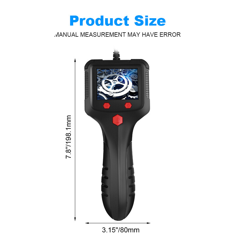 HD 1080P LED Handheld Industrial Endoscope Borescope 8mm Inspection Snake Camera