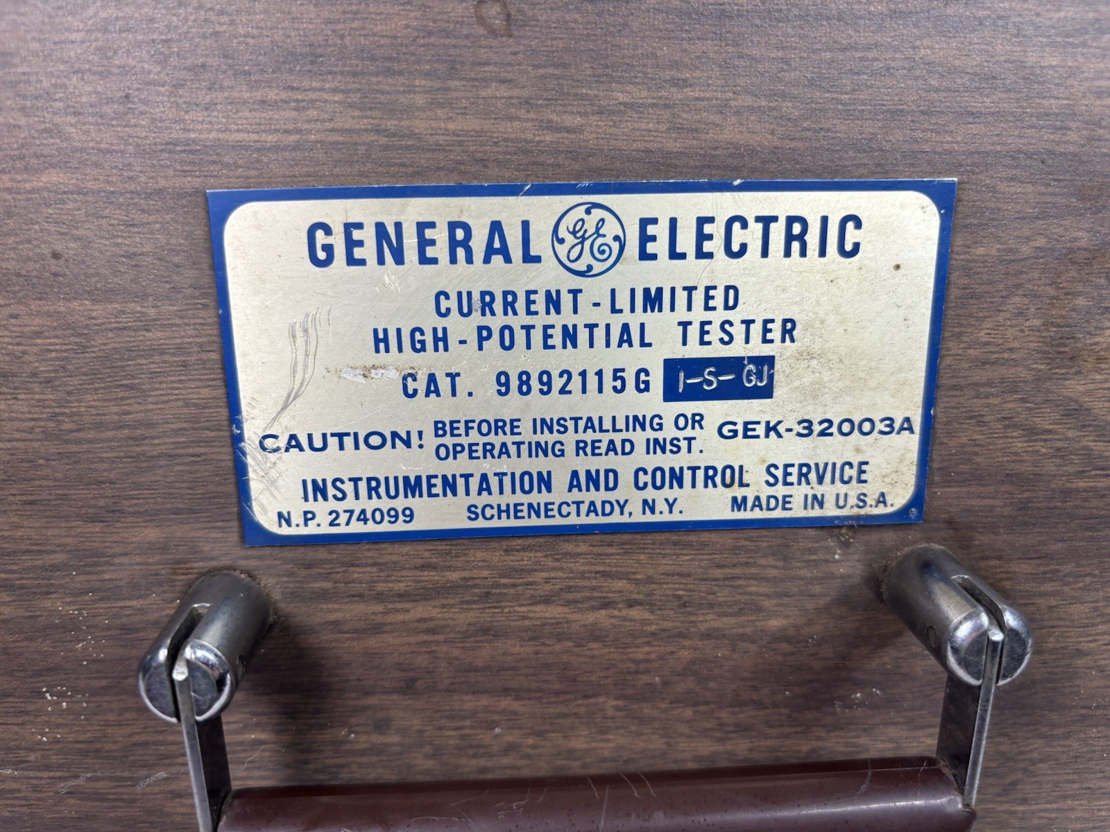 General Electric,9892115G Current-Limit High-Potential Tester 120V 50/60HZ