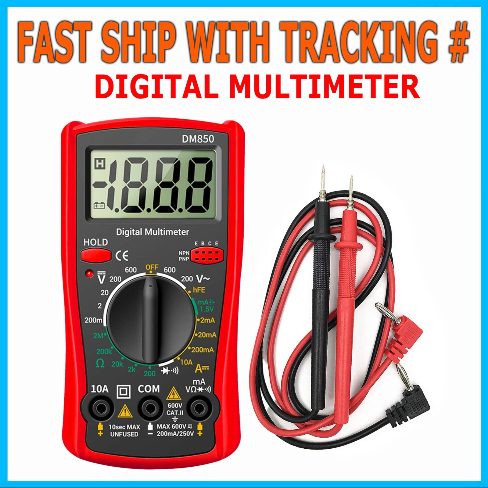 Digital Multimeter Voltmeter DM850 AC DC Ammeter Ohmmeter Volt Meter Tester Ohm