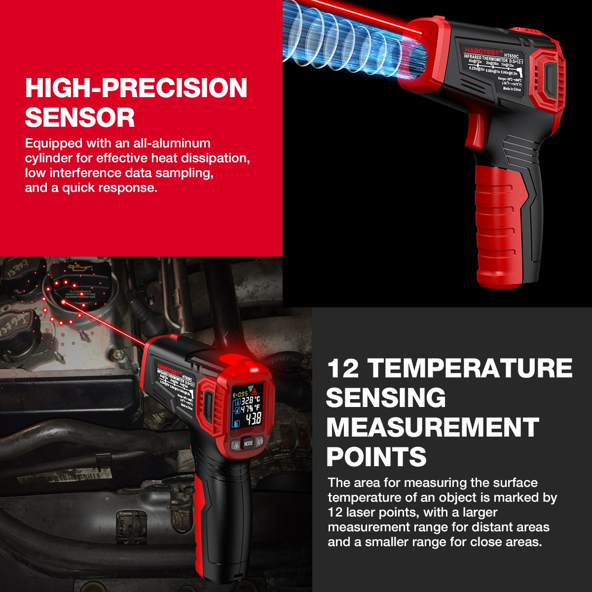 Handheld Infrared Digital Laser Thermometer Temperature Gun Non-contact