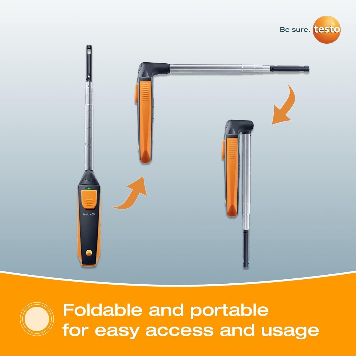 Handheld Anemometer Metal Plastic 15-inch Extendable Bluetooth HVAC airflow