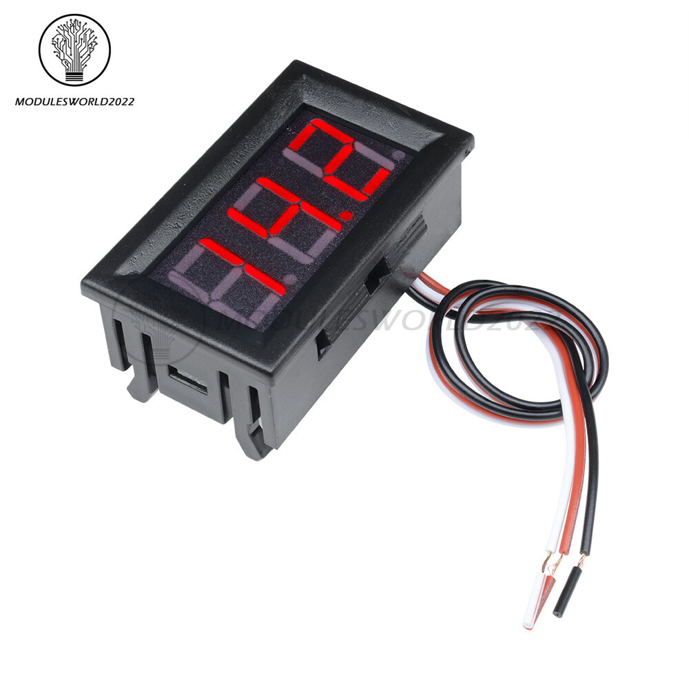 0.56″ DC AC 5V-30V-500V Digital Voltmeter Voltage Panel Meter Color LED Display
