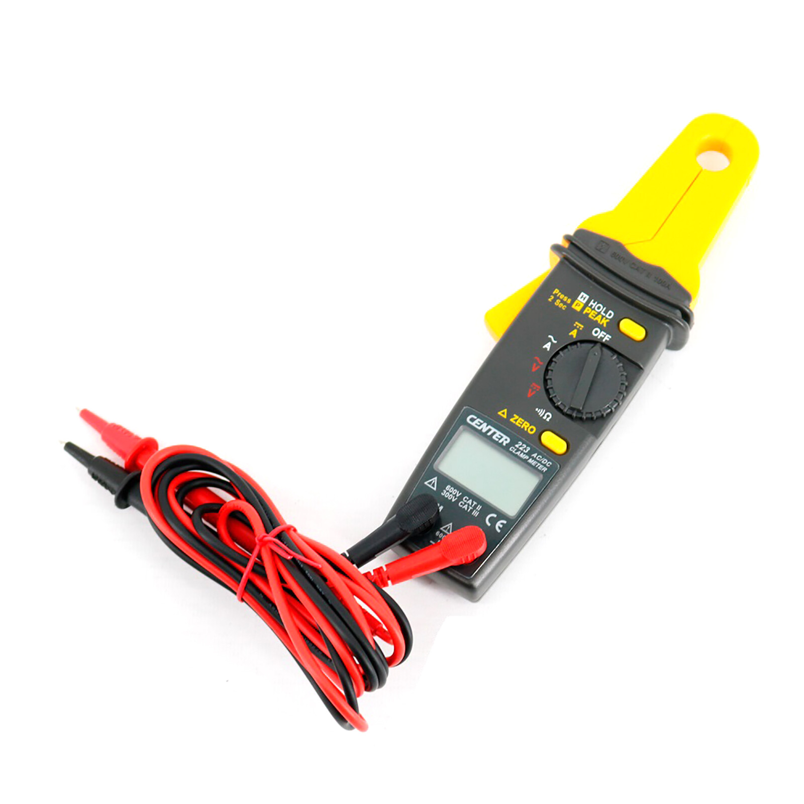 CENTER-223 AC/DC Clamp Meter (Mini Size, High Resolution)Data Hold Function