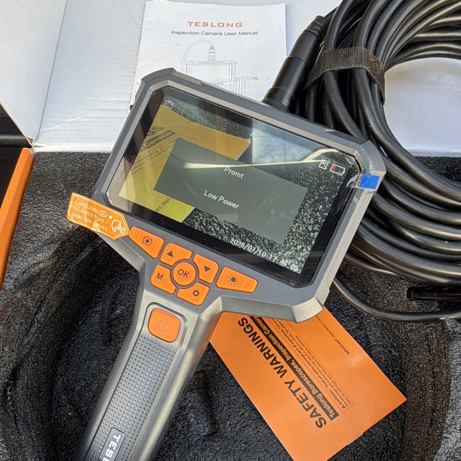 Teslong NTS430 Dual Lens 1080P HD Inspection Camera 4.3in IPS LCD Semi-Rigid