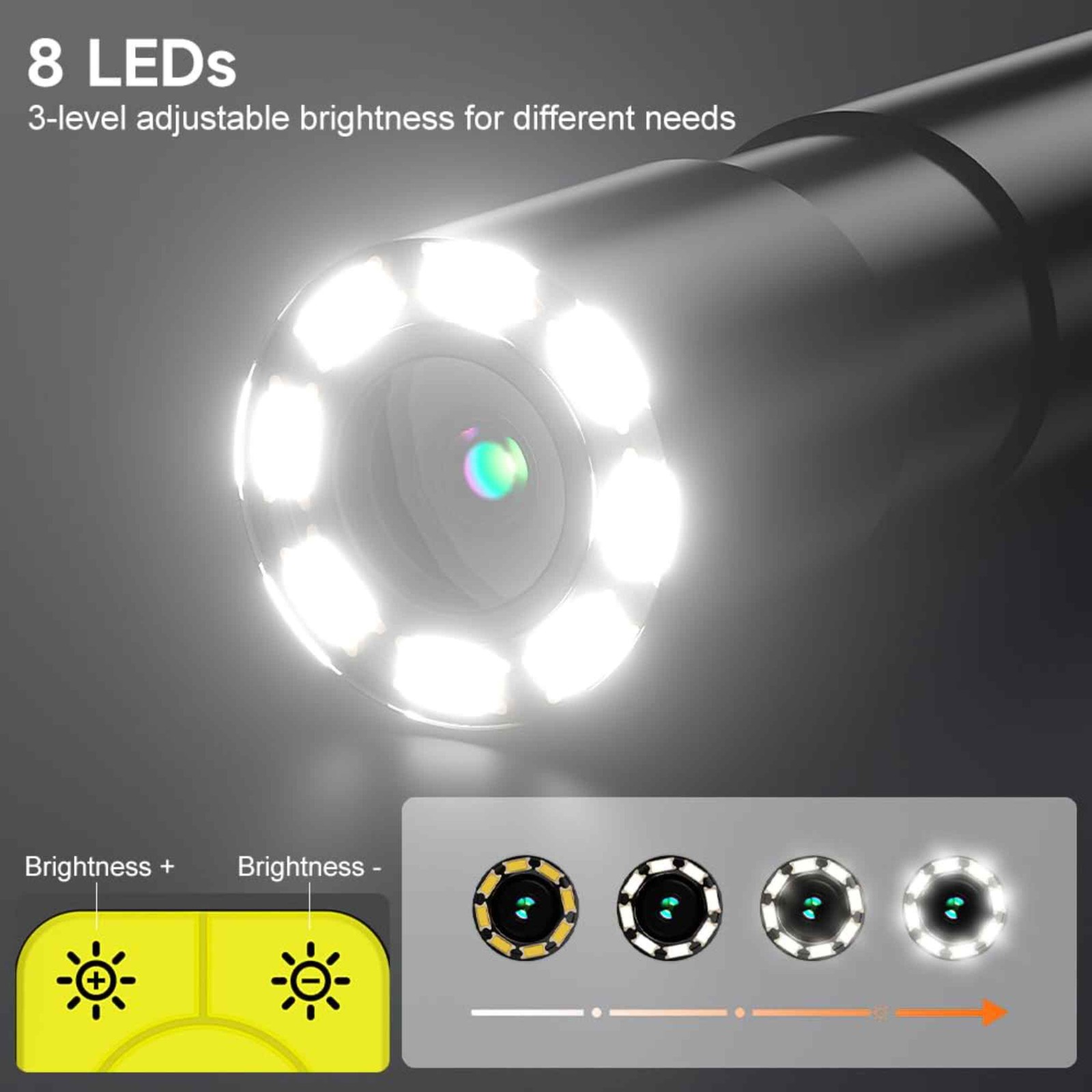 1080P HD Endoscope Inspection Camera 4.3″ Screen 8 LED Waterproof Boroscopio