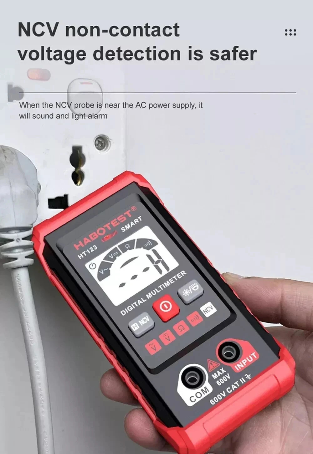 Digital Multimeter LCD Voltmeter Ammeter Ohmmeter Volt AC DC Tester Leads Meter