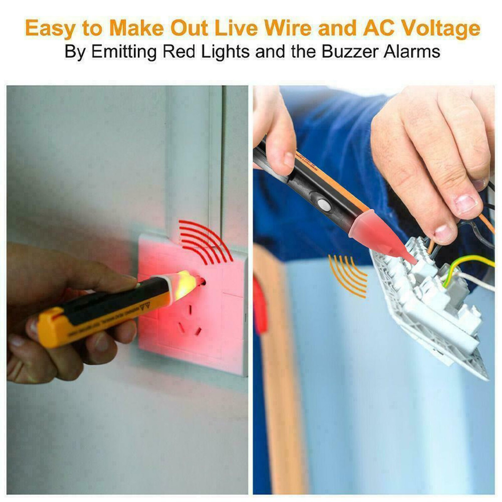 Voltage Electricity Tester Volt Detector Test Pen AC Non-Contact Sensor 90-1000V