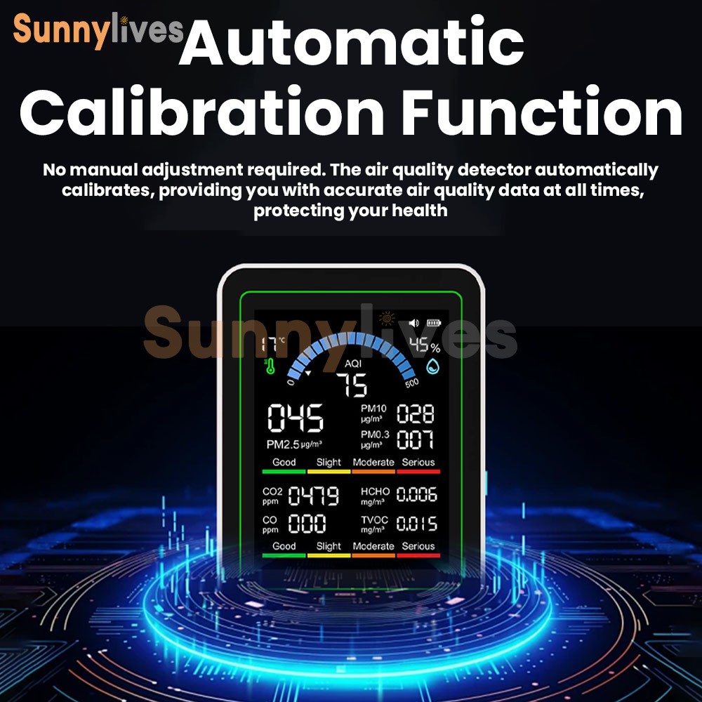10 in 1 Air Quality Monitor PM 2.5 CO2 Meter TVOC HCHO Humidity Temperature Test