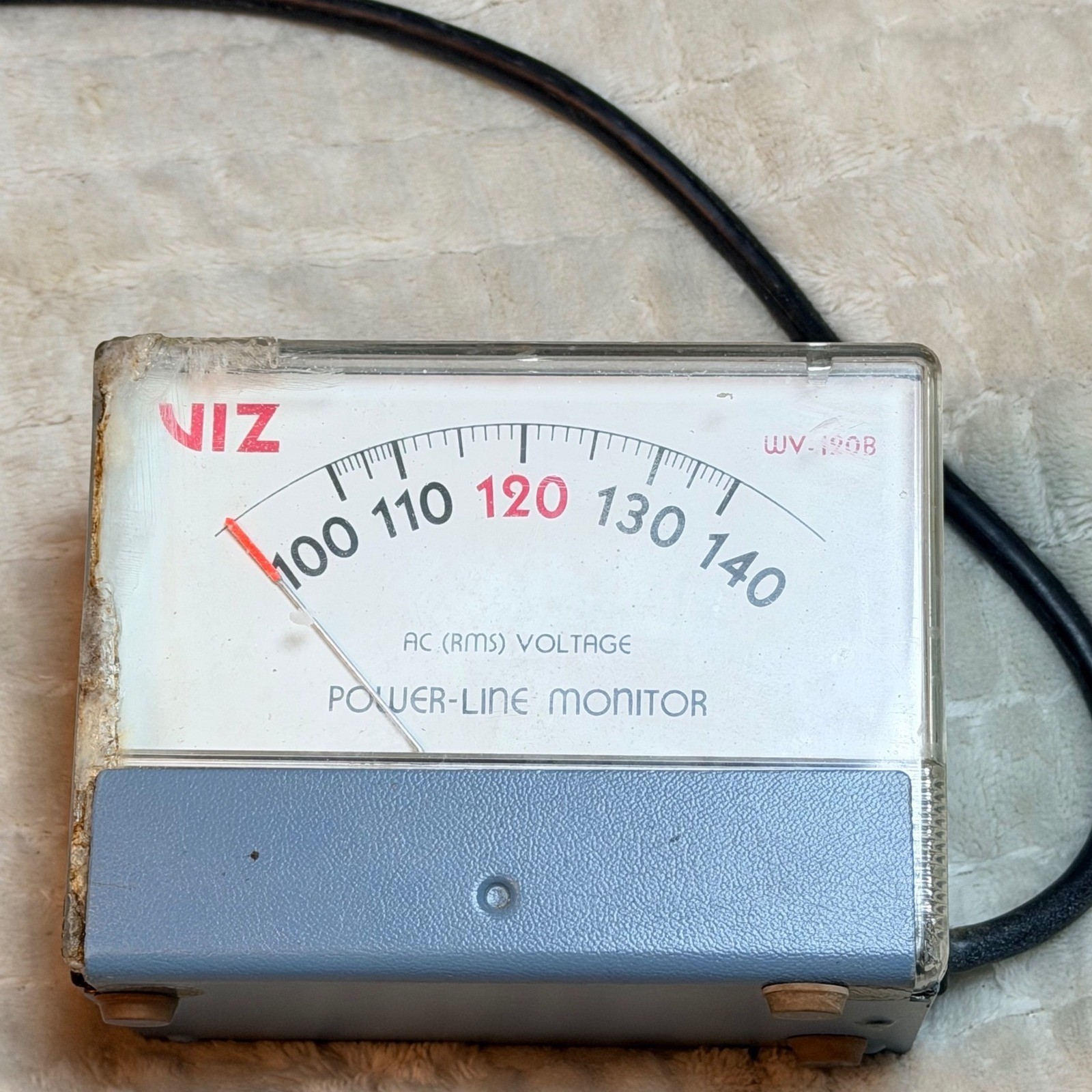 VIZ WV-120B Power-Line Monitor Vintage AC RMS Voltage Meter Blue Tested