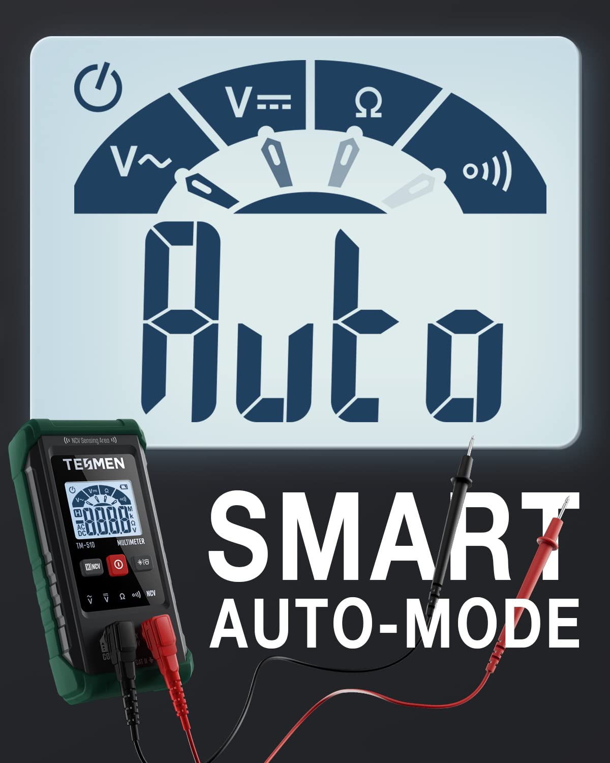 Smart Digital Multimeter Auto Ranging NCV Voltage Tester 4000 Counts
