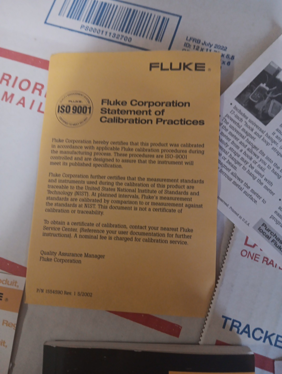 FLUKE 51-54 Series II Thermometer ‘User’s Manual’ English Version