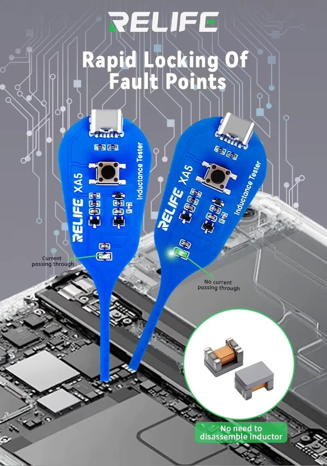 Relife XA5 Motherboard Coil Tester Inductor Detector Tool for PC Repair Electrom