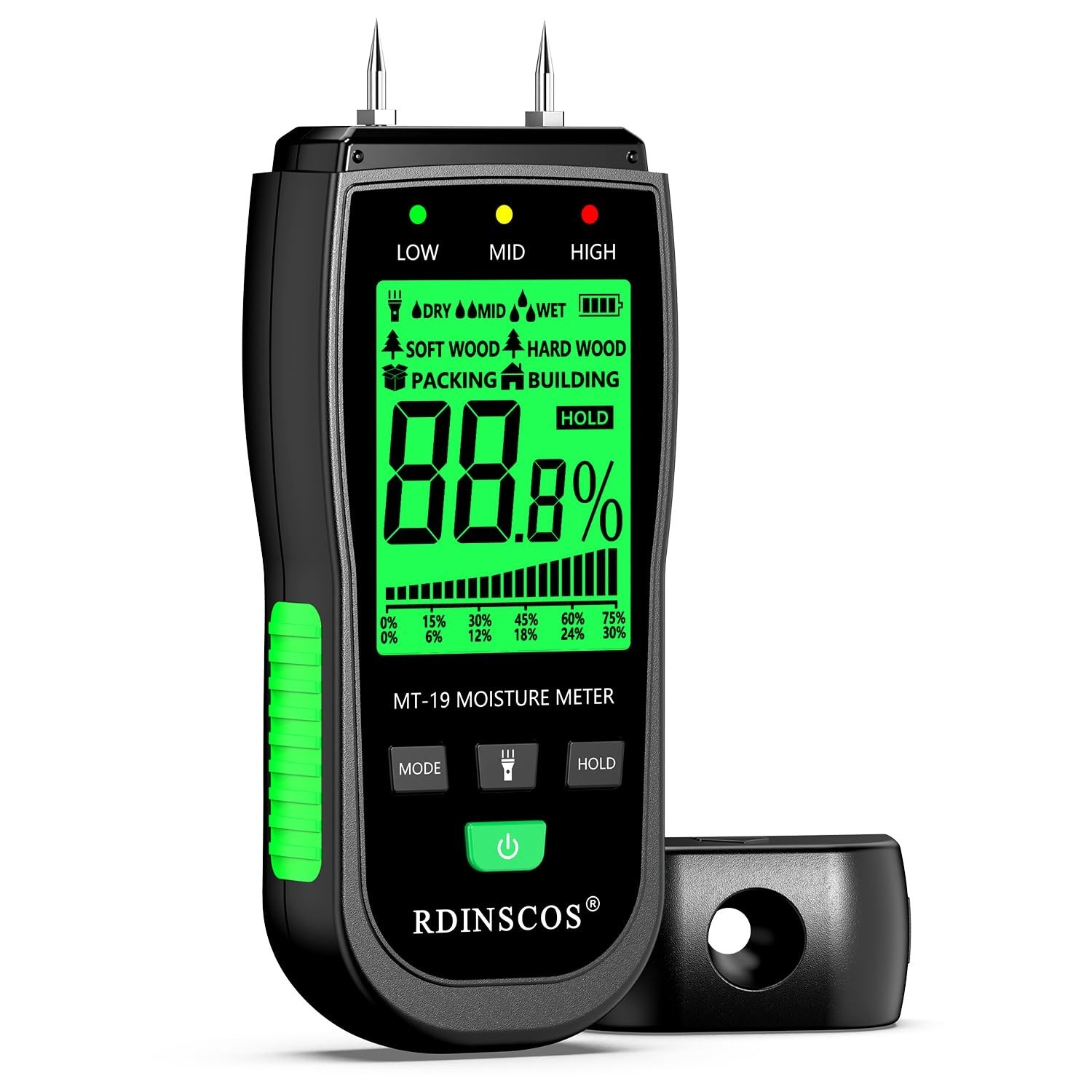 RDINSCOS Digital Moisture Meter Pin-Type Wood Moisture Detector