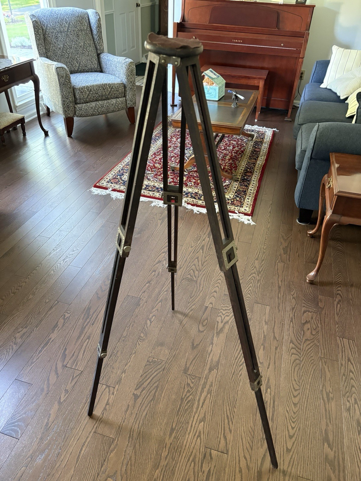 Vintage EastKo Wooden Surveyor Tripod Nickel Plated Hardware 53” Adjustable USA