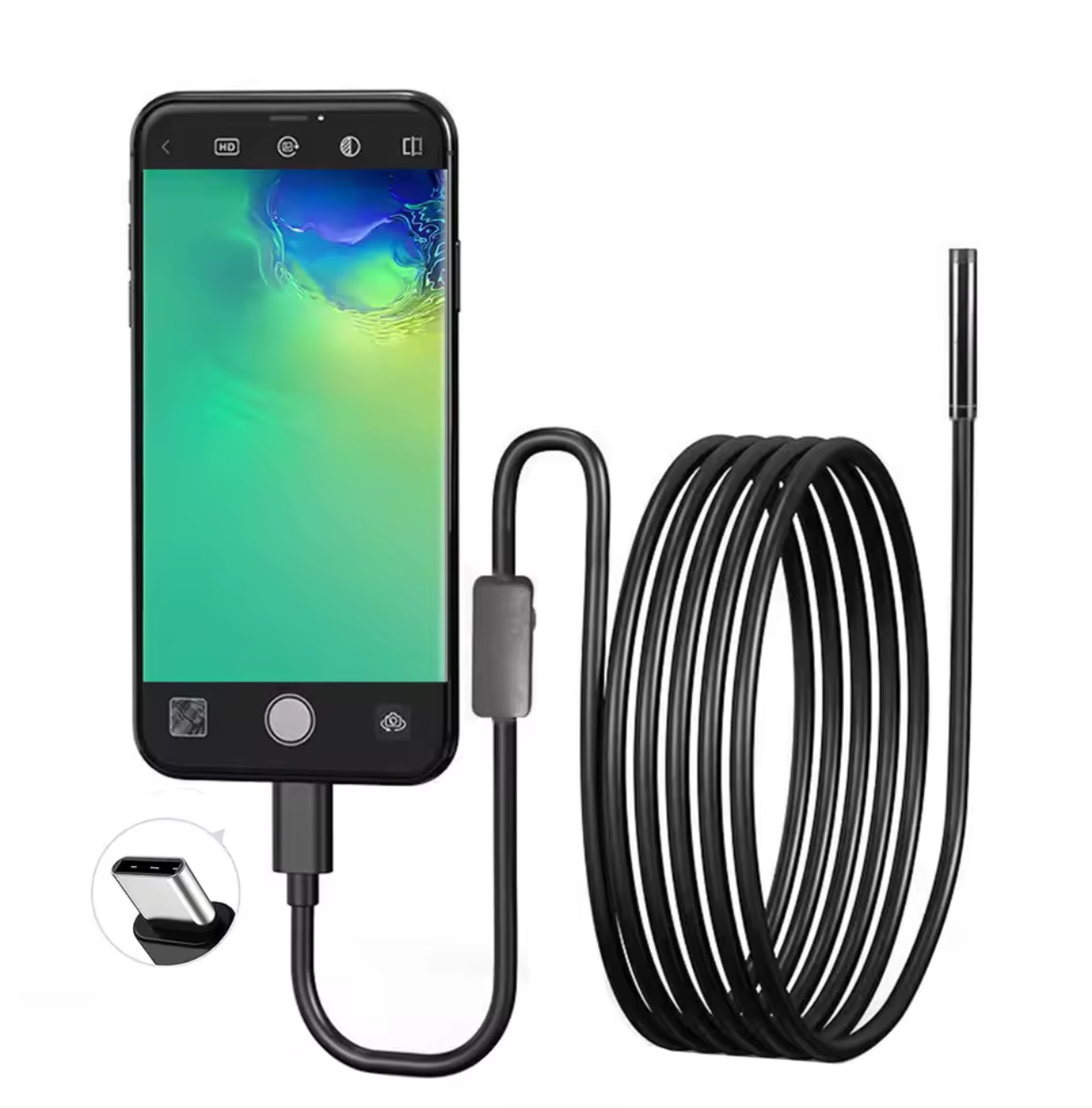 USB Endoscope for OTG Android Phone 5.5mm Borescope Inspection Snake Camera IP67