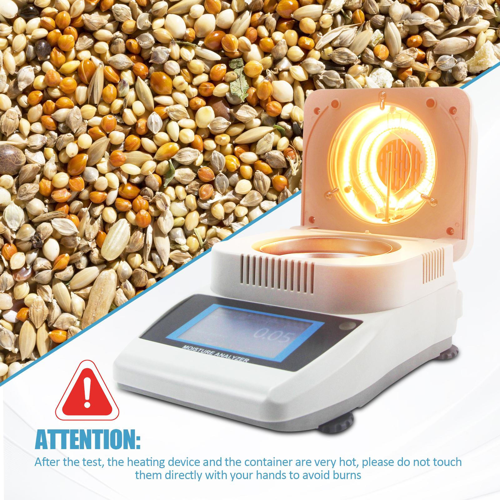 Digital Lab Moisture Halogen Heating Moisture Analyzer Meter Tester 0.001-120g
