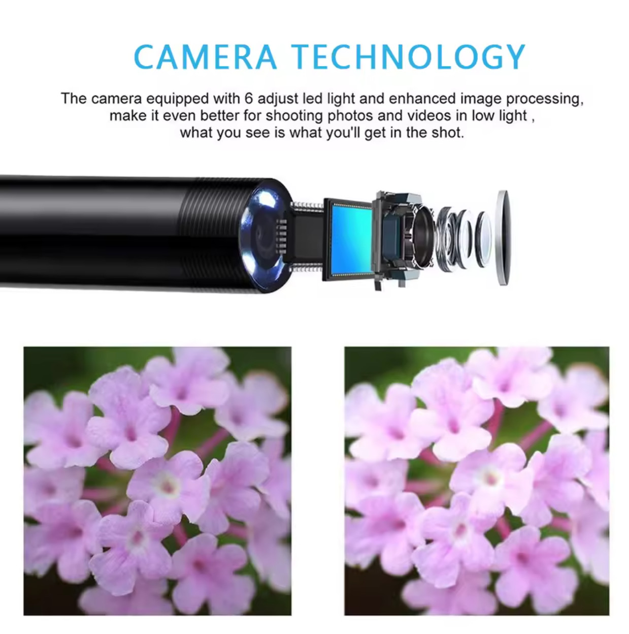 USB Endoscope for OTG Android Phone 5.5mm Borescope Inspection Snake Camera IP67