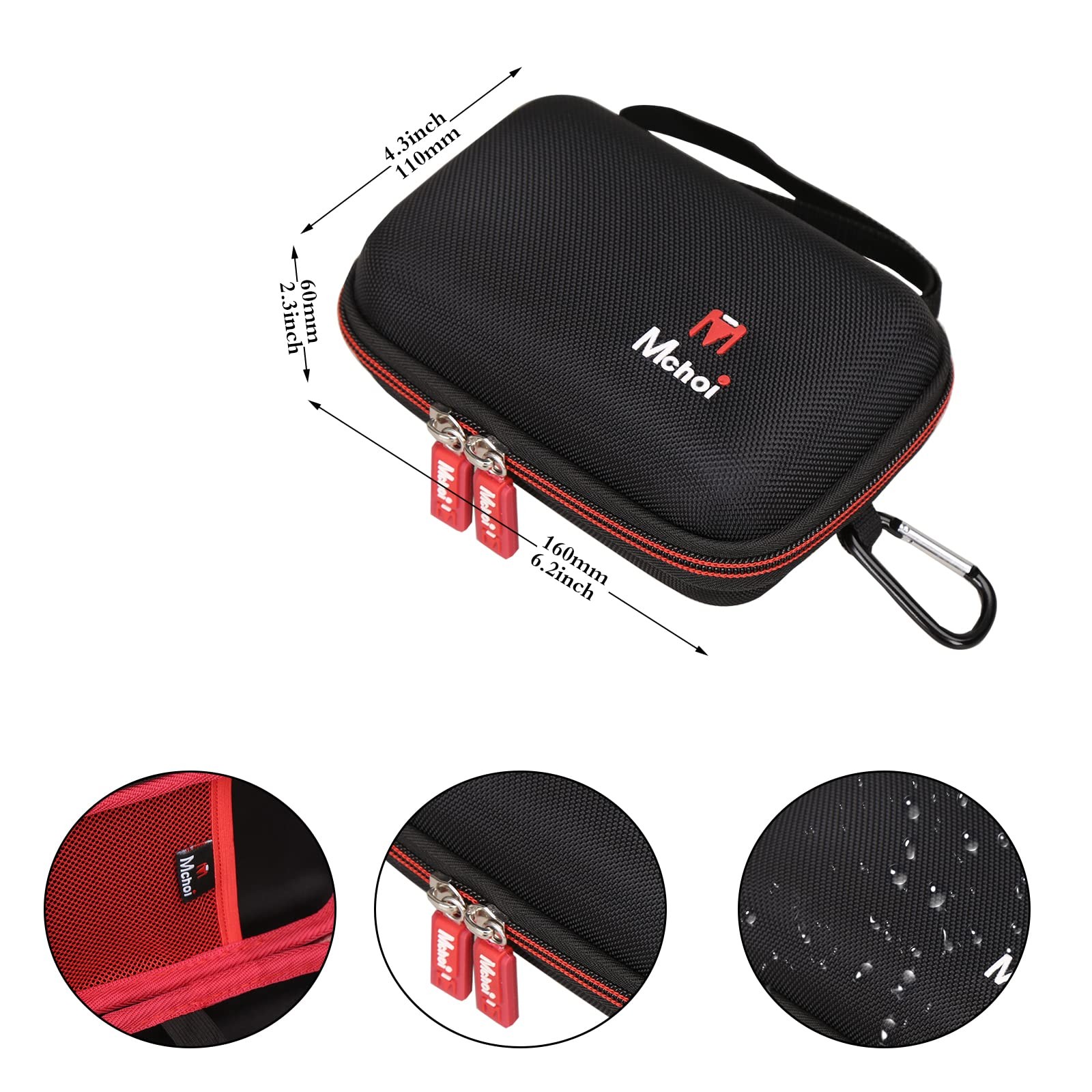 Mchoi Hard Portable Case Fits for INNOVA 3320/3340 6.2*4.3*2.3 inches, Black